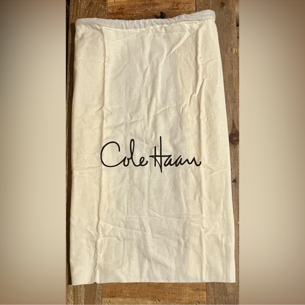 Cole Haan Large Cotton Dust Bag, Cream with Brown Logo - EUC